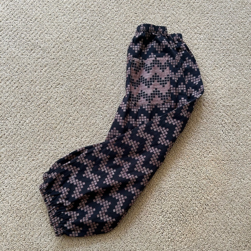 Ace & Jig kids balloon pants 7Y in Herringbone pattern